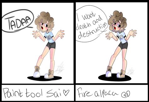 Paint tool sai vs Fire alpaca by mcfrejse on DeviantArt