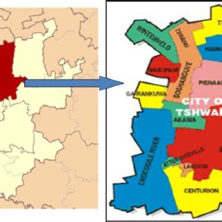 1 Map of the Tshwane Metropolitan area in South Africa | Download Scientific Diagram