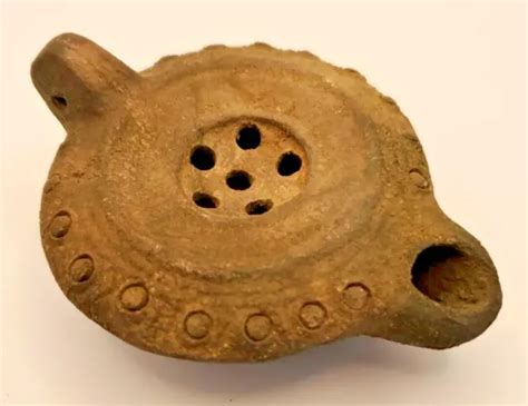 ANCIENT ROMAN ROUND Terracotta Oil Lamp $44.00 - PicClick