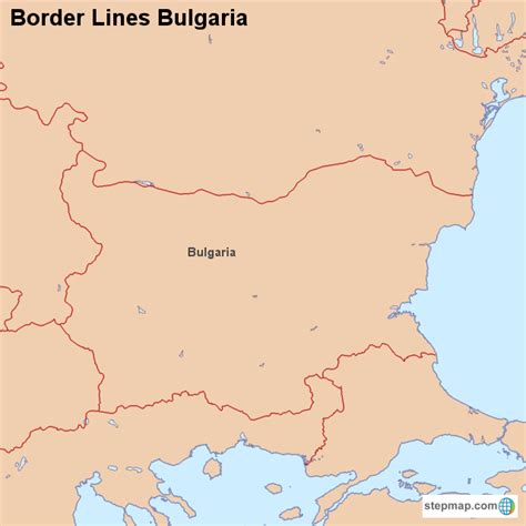 StepMap - Border Lines Bulgaria - Landkarte für Bulgaria