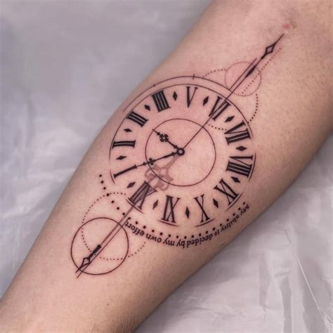 Antique Clock Hands Tattoo