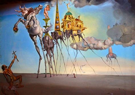 Salvador Dalí ~ Verzoeking van Antonius ~ 1946 ~ Olieverf op doek ~ 89 ...