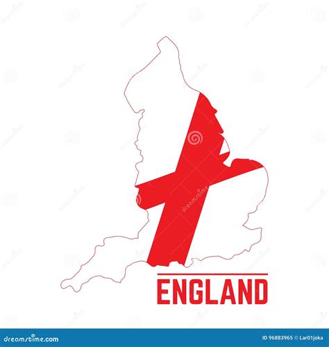 Flag and map of England stock vector. Illustration of england - 96883965