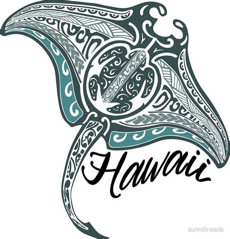 Vintage Hawaiian Manta Ray Sticker by sunnthreads in 2021 | Hawaiian ...