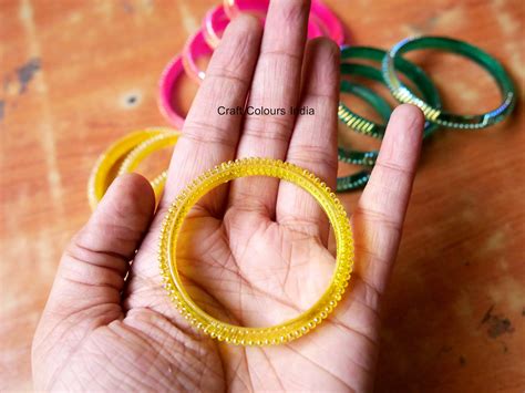 Kids plastic bangles made of plastic in yellow pink and green | Etsy