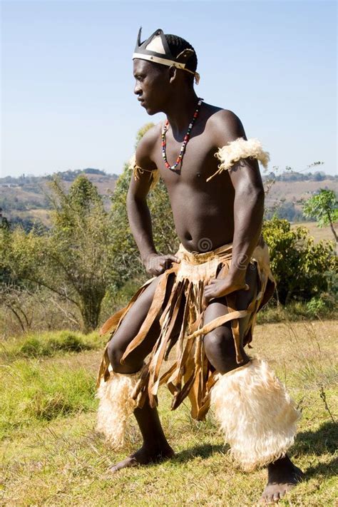 African tribe man. South African zulu tribe man dressed in traditional ...