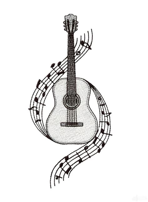 Image result for guitar drawings | Tatuagens de violão, Tatuagens de ...