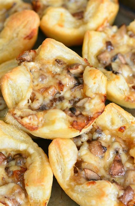 Mushroom Cheese Puff Bites. Buttery, cheesy, tasty little cups of ...