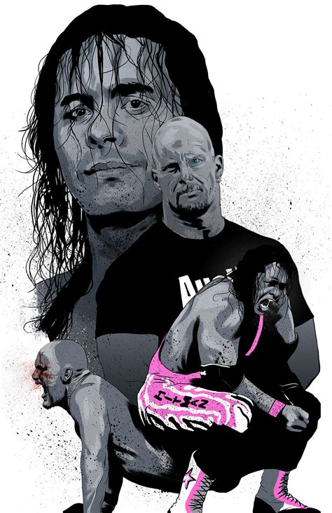 Rivalry: Bret Hart vs Stone Cold Steve Austin 11x17 Art Print