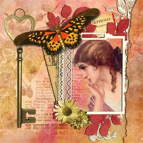 Vintage Lady Butterfly Key Frame Free Stock Photo - Public Domain Pictures
