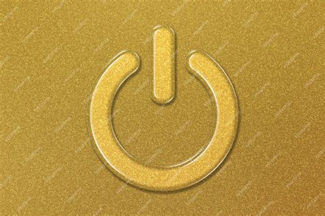 Premium Photo | Power button sign power button symbol gold background