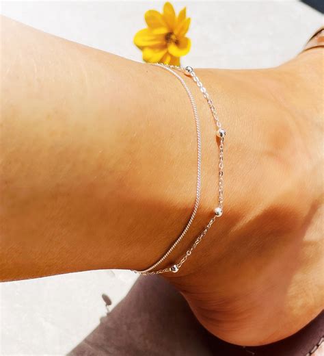 Sterling Silver Anklet Ankle Bracelet Silver Ankle Bracelet - Etsy