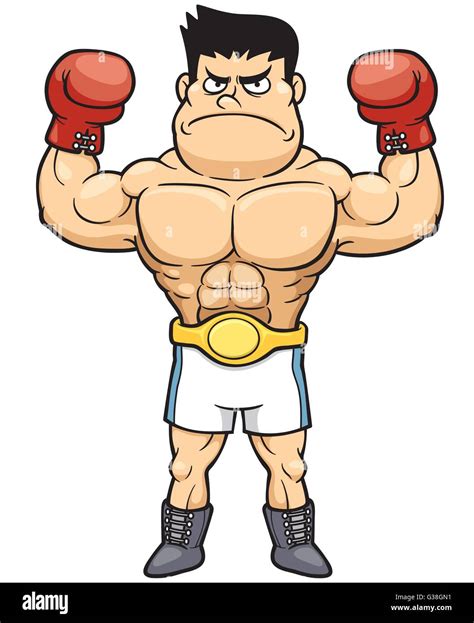 Vector illustration of Cartoon Boxing champion Stock Vector Image & Art - Alamy