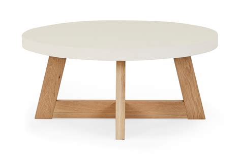 Marina Round Coastal Coffee Table, White Solid Oak, by Lounge Lovers by Lounge Lovers - Style ...