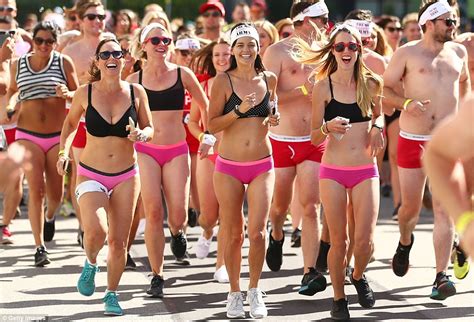 Cupid’s Undie Run sees runners race wearing only their underwear | Daily Mail Online