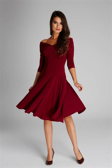 Claret Red Dress for Fashion Ladies - Beren Store