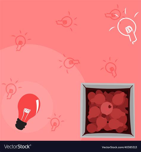 Glowing light bulb drawing in box displaying Vector Image