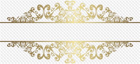 Gold decorative elements, dividers, corners, PNG