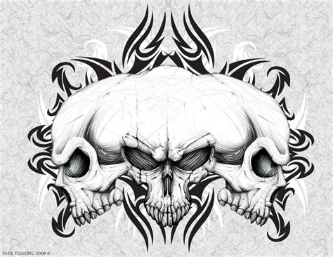 Three Headed Skull by Oblivion-design on DeviantArt