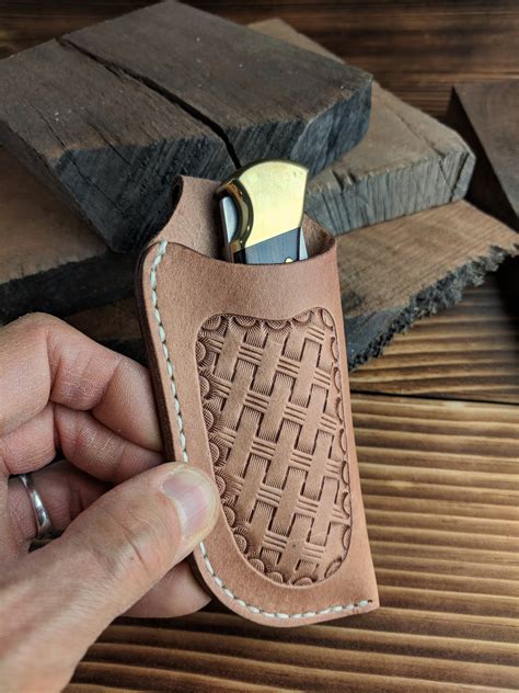 Custom Cowboy Leather Knife Sheaths With A Floral Pattern - Western Leather Knife Sheath Tooled ...