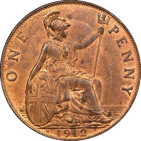 1st effigy KM# 810 1d One Penny British 1926 UK George V Coin - brown Penny gingfood Coins ...