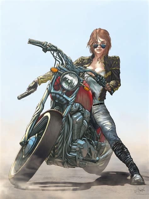 Nitrox Motorcycle Girl Illustration – Moto Lady