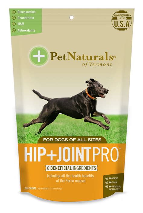 Pet Naturals of Vermont Hip + Joint PRO, Daily Hip and Joint Supplement for Large Dogs, 60 Bite ...