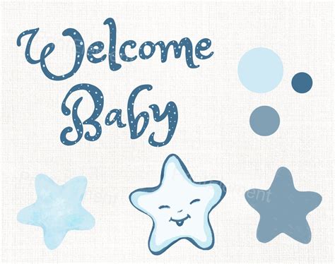 Newborn baby clipart Cute baby boy Welcome baby clipart | Etsy