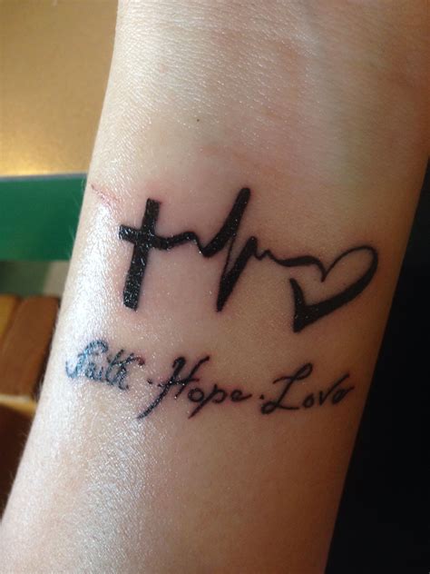 Wrist tattoo- faith hope love. | Faith tattoo on wrist, Love wrist tattoo, Cool wrist tattoos