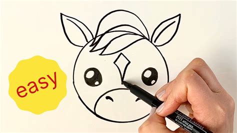 How To Draw An Easy Cartoon Horse - Flatdisk24