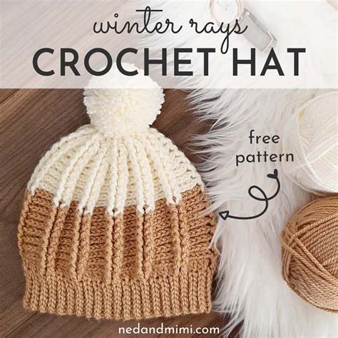 Winter Rays Ribbed Crochet Hat - Free Pattern | Crochet hat free ...