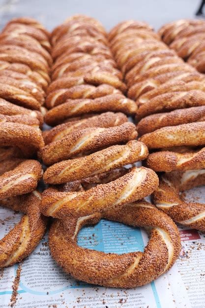 Premium Photo | Turkish bagel simit on table