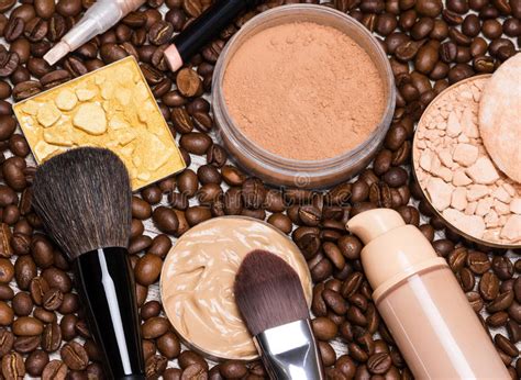 Makeup Products To Create the Perfect Complexion Stock Image - Image of black, crushed: 73495941