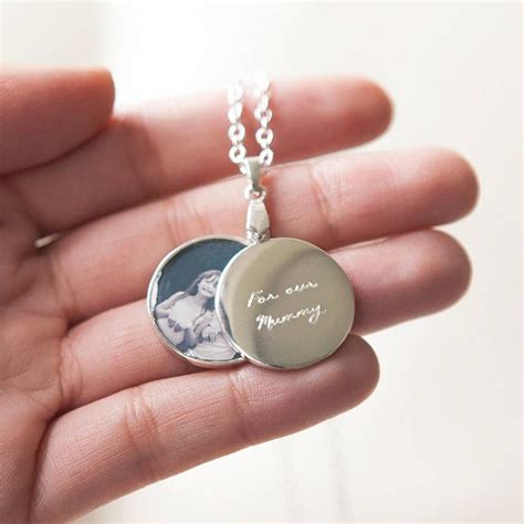 Personalised Sterling Silver Engraved Photo Locket By Button and Bean ...