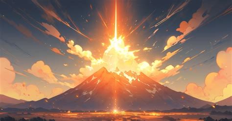 Free Photo | Anime style mountains landscape