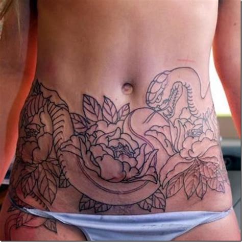 Feminine Tummy Tattoos For Ladies - Nexttattoos