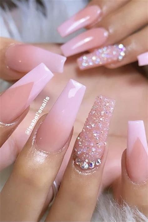 The elegant gel pink coffin nails suitable for spring and summer - Hi ...