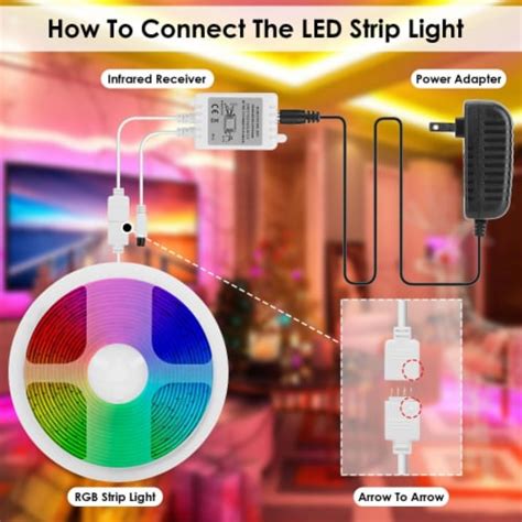 LED Strip Lights 16.4FT 150 LEDs RGB Color Changing Lamp IP65 Waterproof 5050 LED Dimmable, 1 ...