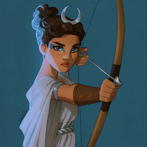 Artemis The Greek Goddess Of The Hunt Drawing