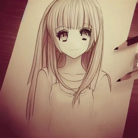 Made this pencil drawing of an anime girl #art #pencil | Stable Diffusion