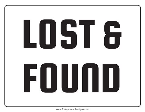 Printable Lost And Found Sign – Free Printable Signs
