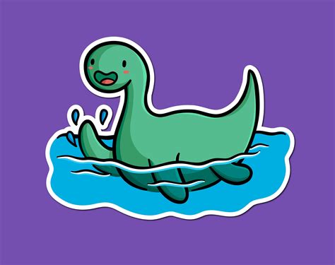 Loch Ness Monster Vinyl Sticker Cute Nessie Sticker - Etsy