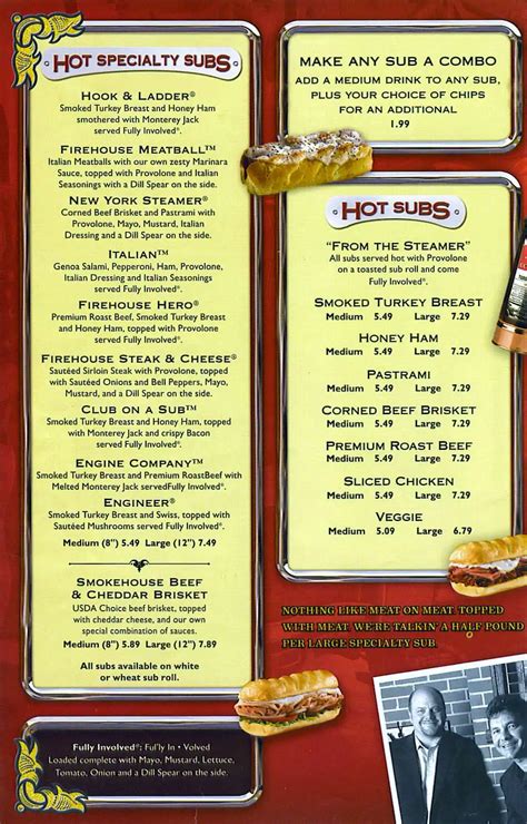 Firehouse Subs menu, Menu restauracji Firehouse Subs, Northeast, Indianapolis - Urbanspoon/Zomato