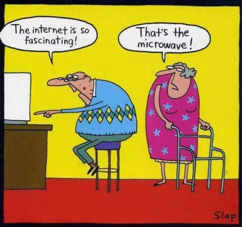 Old Man Internet Microwave Cartoon