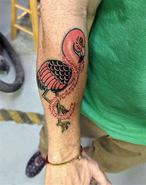 Flamingo Outline Tattoo