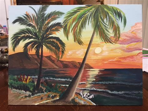 Florida Sunset : r/acrylicpainting