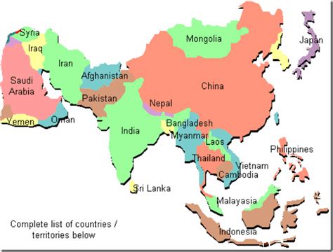 Map Of Monsoon Asia Countries