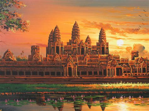 Khmer art painting | Temple photography, Angkor wat, Hindu temple