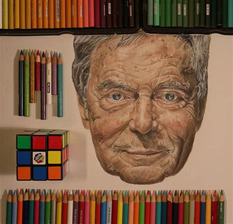Drawing Erno Rubik | Inventor of the Rubik's Cube | Drawings, Colorful drawings, Art attack ideas