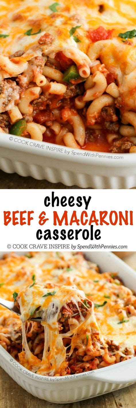 This Cheesy Beef & Macaroni Casserole is a easy to put together and it ...